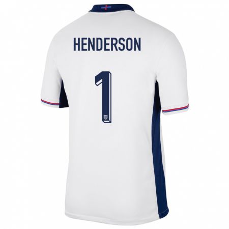 Kandiny Kinder England Dean Henderson #1 Weiß Heimtrikot Trikot 24-26 T-Shirt