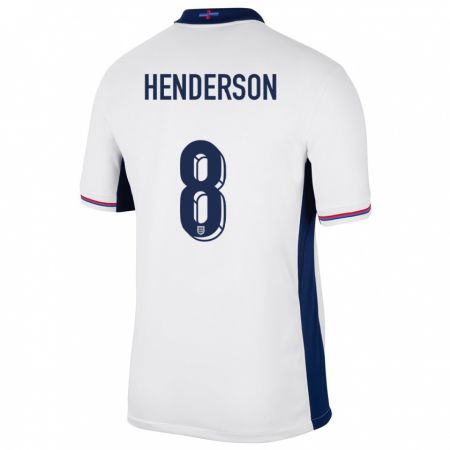 Kandiny Kinder England Jordan Henderson #8 Weiß Heimtrikot Trikot 24-26 T-Shirt