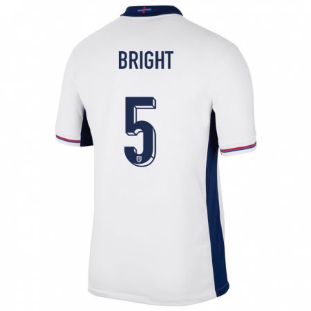 Kandiny Kinder England Millie Bright #5 Weiß Heimtrikot Trikot 24-26 T-Shirt