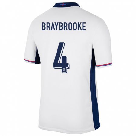 Kandiny Kinder England Samuel Braybrooke #4 Weiß Heimtrikot Trikot 24-26 T-Shirt