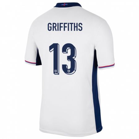 Kandiny Kinder England Josh Griffiths #13 Weiß Heimtrikot Trikot 24-26 T-Shirt