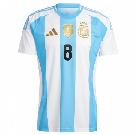 Kandiny Kinder Argentinien Marcos Acuna #8 Weiß Blau Heimtrikot Trikot 24-26 T-Shirt