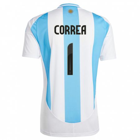 Kandiny Kinder Argentinien Vanina Correa #1 Weiß Blau Heimtrikot Trikot 24-26 T-Shirt