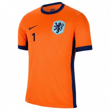 Kandiny Kinder Niederlande Daphne Van Domselaar #1 Orange Heimtrikot Trikot 24-26 T-Shirt