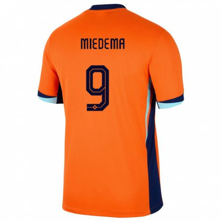 Kandiny Kinder Niederlande Vivianne Miedema #9 Orange Heimtrikot Trikot 24-26 T-Shirt