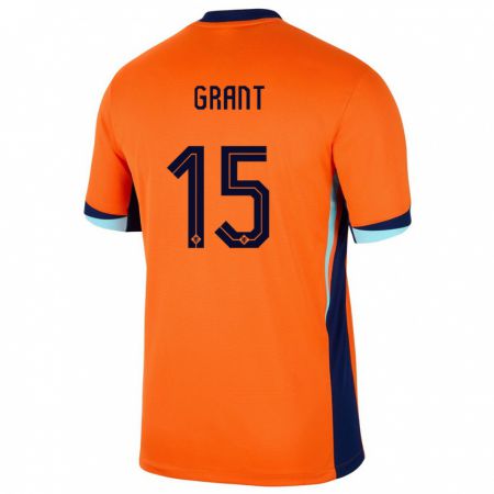 Kandiny Kinder Niederlande Chasity Grant #15 Orange Heimtrikot Trikot 24-26 T-Shirt