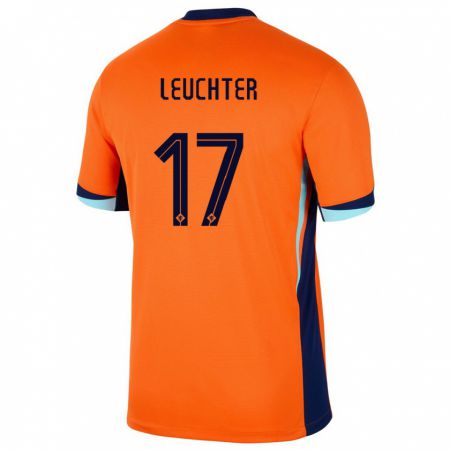 Kandiny Kinder Niederlande Romee Leuchter #17 Orange Heimtrikot Trikot 24-26 T-Shirt