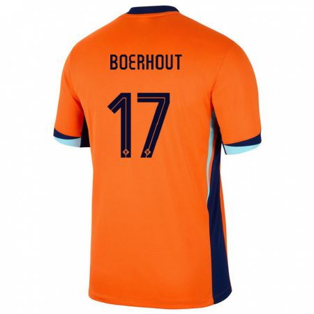 Kandiny Kinder Niederlande Yoram Boerhout #17 Orange Heimtrikot Trikot 24-26 T-Shirt