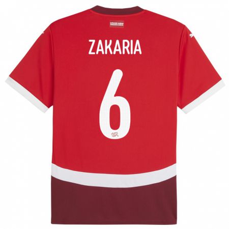 Kandiny Kinder Schweiz Denis Zakaria #6 Rot Heimtrikot Trikot 24-26 T-Shirt