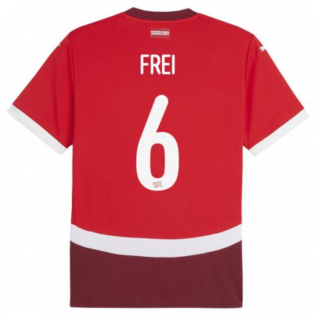 Kandiny Kinder Schweiz Fabian Frei #6 Rot Heimtrikot Trikot 24-26 T-Shirt