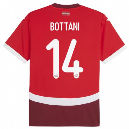 Kandiny Kinder Schweiz Mattia Bottani #14 Rot Heimtrikot Trikot 24-26 T-Shirt