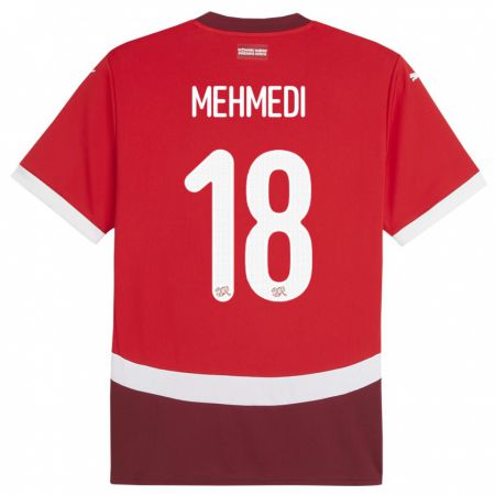 Kandiny Kinder Schweiz Admir Mehmedi #18 Rot Heimtrikot Trikot 24-26 T-Shirt