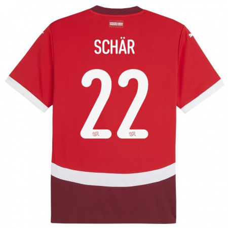 Kandiny Kinder Schweiz Fabian Schar #22 Rot Heimtrikot Trikot 24-26 T-Shirt