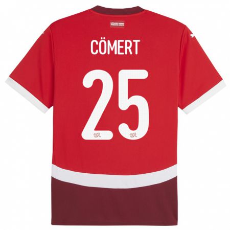 Kandiny Kinder Schweiz Eray Comert #25 Rot Heimtrikot Trikot 24-26 T-Shirt