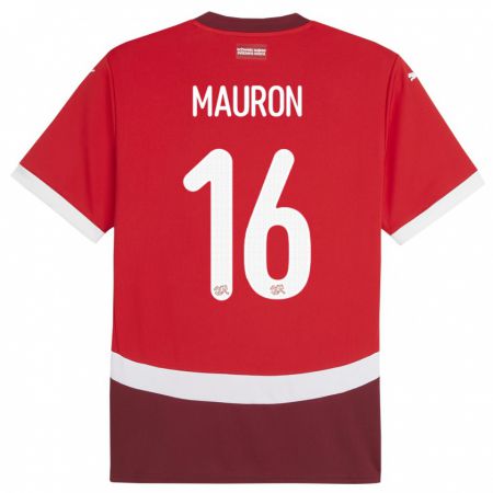 Kandiny Kinder Schweiz Sandrine Mauron #16 Rot Heimtrikot Trikot 24-26 T-Shirt