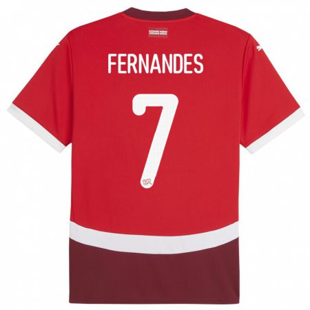 Kandiny Kinder Schweiz Ruben Fernandes #7 Rot Heimtrikot Trikot 24-26 T-Shirt