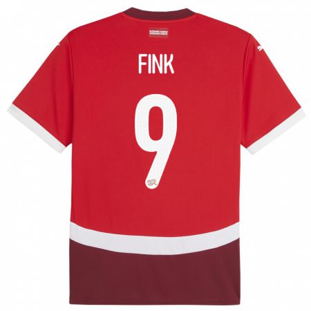 Kandiny Kinder Schweiz Bradley Fink #9 Rot Heimtrikot Trikot 24-26 T-Shirt