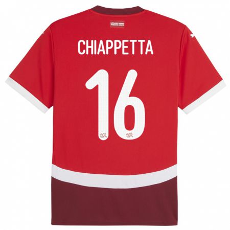 Kandiny Kinder Schweiz Carmine Chiappetta #16 Rot Heimtrikot Trikot 24-26 T-Shirt
