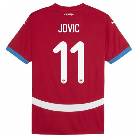 Kandiny Kinder Serbien Luka Jovic #11 Rot Heimtrikot Trikot 24-26 T-Shirt