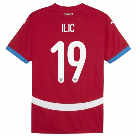 Kandiny Kinder Serbien Ivan Ilic #19 Rot Heimtrikot Trikot 24-26 T-Shirt