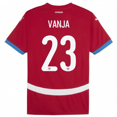 Kandiny Kinder Serbien Vanja Milinkovic-Savic #23 Rot Heimtrikot Trikot 24-26 T-Shirt