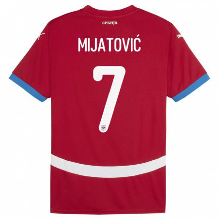 Kandiny Kinder Serbien Milica Mijatovic #7 Rot Heimtrikot Trikot 24-26 T-Shirt