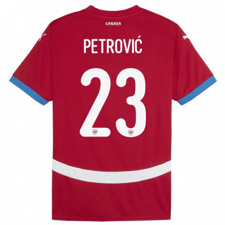 Kandiny Kinder Serbien Jovana Petrovic #23 Rot Heimtrikot Trikot 24-26 T-Shirt