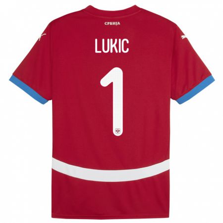 Kandiny Kinder Serbien Ognjen Lukic #1 Rot Heimtrikot Trikot 24-26 T-Shirt