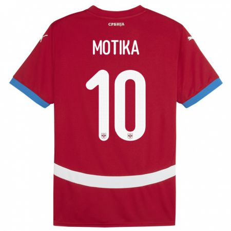 Kandiny Kinder Serbien Nemanja Motika #10 Rot Heimtrikot Trikot 24-26 T-Shirt