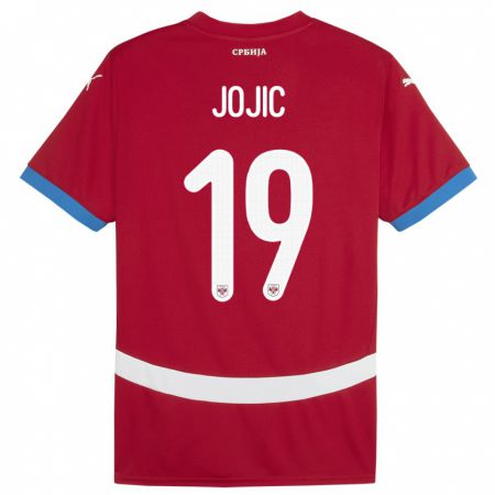Kandiny Kinder Serbien Nikola Jojic #19 Rot Heimtrikot Trikot 24-26 T-Shirt