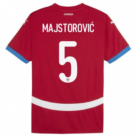 Kandiny Kinder Serbien Milan Majstorovic #5 Rot Heimtrikot Trikot 24-26 T-Shirt