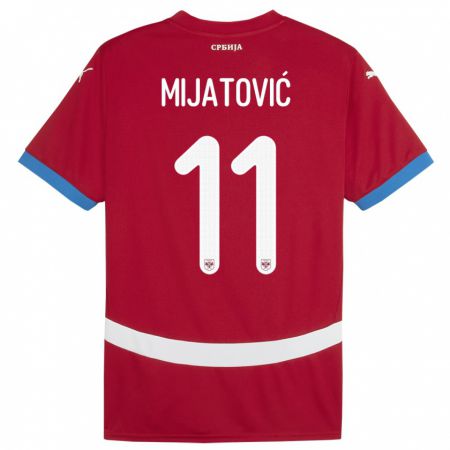 Kandiny Kinder Serbien Jovan Mijatovic #11 Rot Heimtrikot Trikot 24-26 T-Shirt