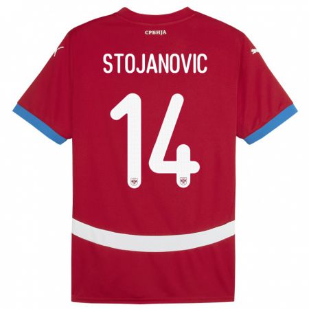 Kandiny Kinder Serbien Matija Stojanovic #14 Rot Heimtrikot Trikot 24-26 T-Shirt