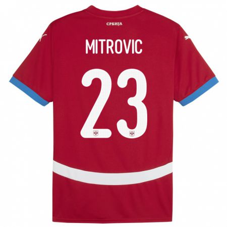 Kandiny Kinder Serbien Vuk Mitrovic #23 Rot Heimtrikot Trikot 24-26 T-Shirt
