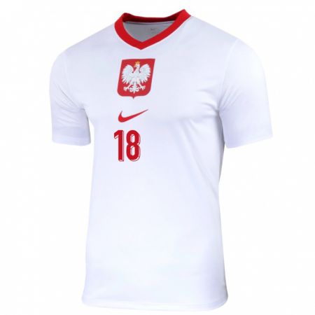 Kandiny Kinder Polen Nikol Kaletka #18 Weiß Heimtrikot Trikot 24-26 T-Shirt