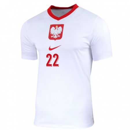Kandiny Kinder Polen Milosz Piekutowski #22 Weiß Heimtrikot Trikot 24-26 T-Shirt