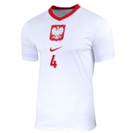 Kandiny Kinder Polen Paulina Dudek #4 Weiß Heimtrikot Trikot 24-26 T-Shirt