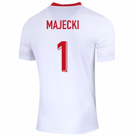 Kandiny Kinder Polen Radoslaw Majecki #1 Weiß Heimtrikot Trikot 24-26 T-Shirt