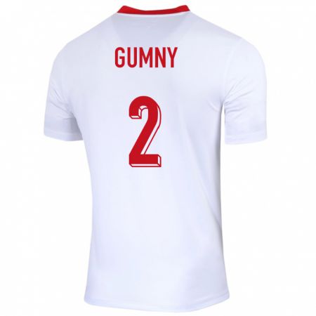 Kandiny Kinder Polen Robert Gumny #2 Weiß Heimtrikot Trikot 24-26 T-Shirt