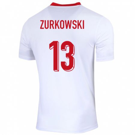 Kandiny Kinder Polen Szymon Zurkowski #13 Weiß Heimtrikot Trikot 24-26 T-Shirt