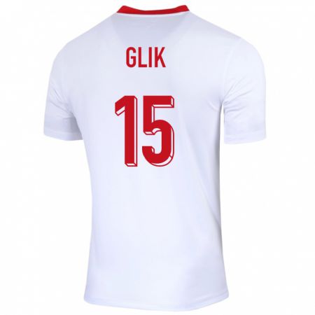 Kandiny Kinder Polen Kamil Glik #15 Weiß Heimtrikot Trikot 24-26 T-Shirt