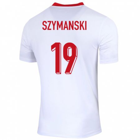 Kandiny Kinder Polen Sebastian Szymanski #19 Weiß Heimtrikot Trikot 24-26 T-Shirt