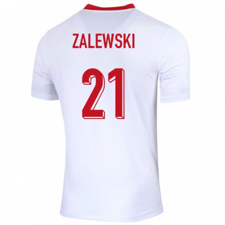 Kandiny Kinder Polen Nicola Zalewski #21 Weiß Heimtrikot Trikot 24-26 T-Shirt
