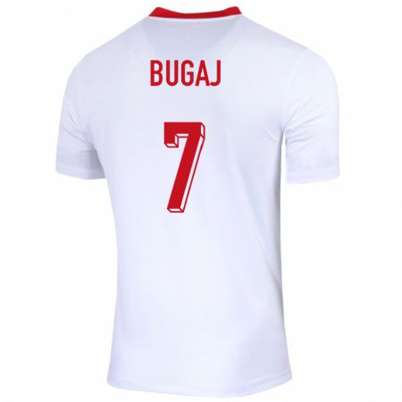 Kandiny Kinder Polen Dawid Bugaj #7 Weiß Heimtrikot Trikot 24-26 T-Shirt