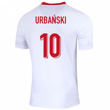Kandiny Kinder Polen Kacper Urbanski #10 Weiß Heimtrikot Trikot 24-26 T-Shirt
