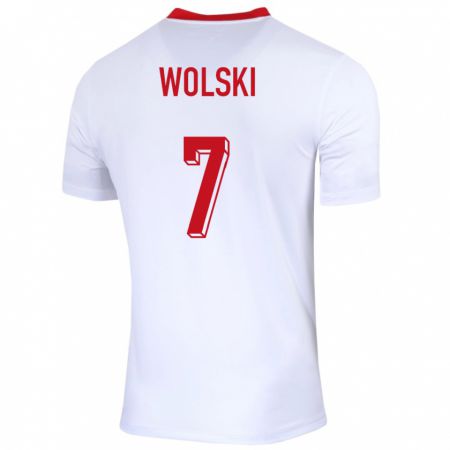 Kandiny Kinder Polen Filip Wolski #7 Weiß Heimtrikot Trikot 24-26 T-Shirt