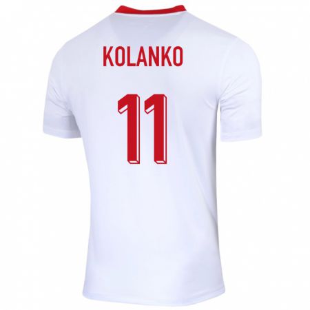 Kandiny Kinder Polen Krzysztof Kolanko #11 Weiß Heimtrikot Trikot 24-26 T-Shirt