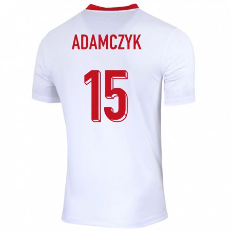 Kandiny Kinder Polen Nico Adamczyk #15 Weiß Heimtrikot Trikot 24-26 T-Shirt