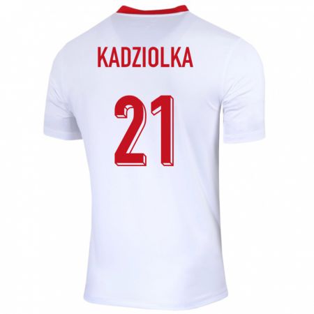 Kandiny Kinder Polen Szymon Kadziolka #21 Weiß Heimtrikot Trikot 24-26 T-Shirt