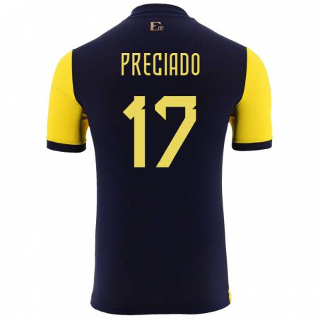 Kandiny Kinder Ecuador Angelo Preciado #17 Gelb Heimtrikot Trikot 24-26 T-Shirt